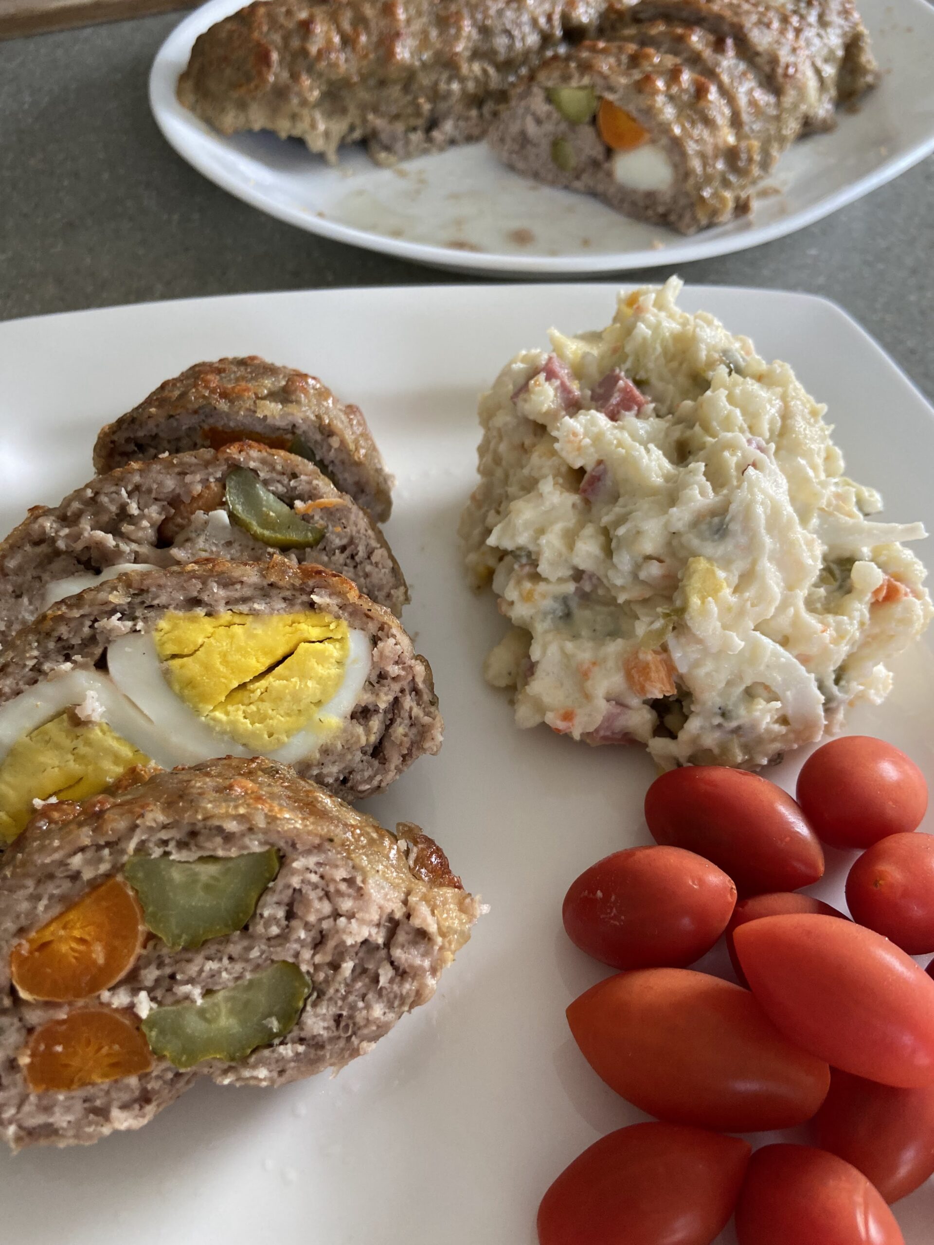 meatloaf, ground pork, eggs, vegetables, stuffed meatloaf, easy meatloaf, comfort food