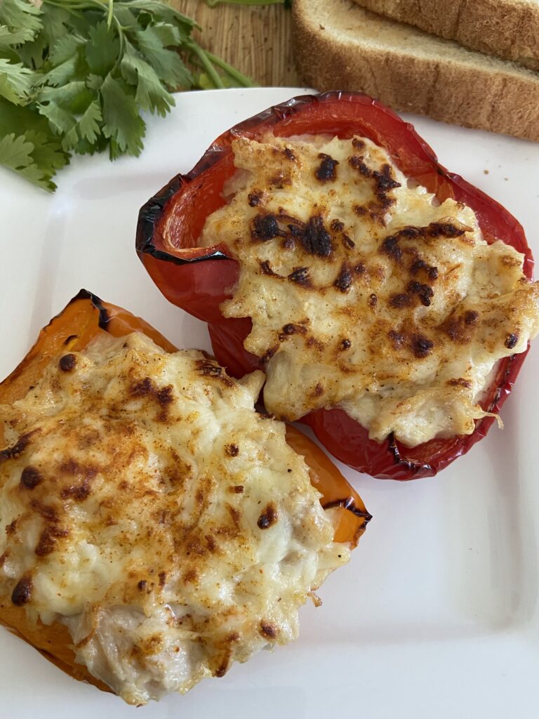 Creamy Chicken Stuffed Peppers With Canned Chicken Emmandis Kitchen