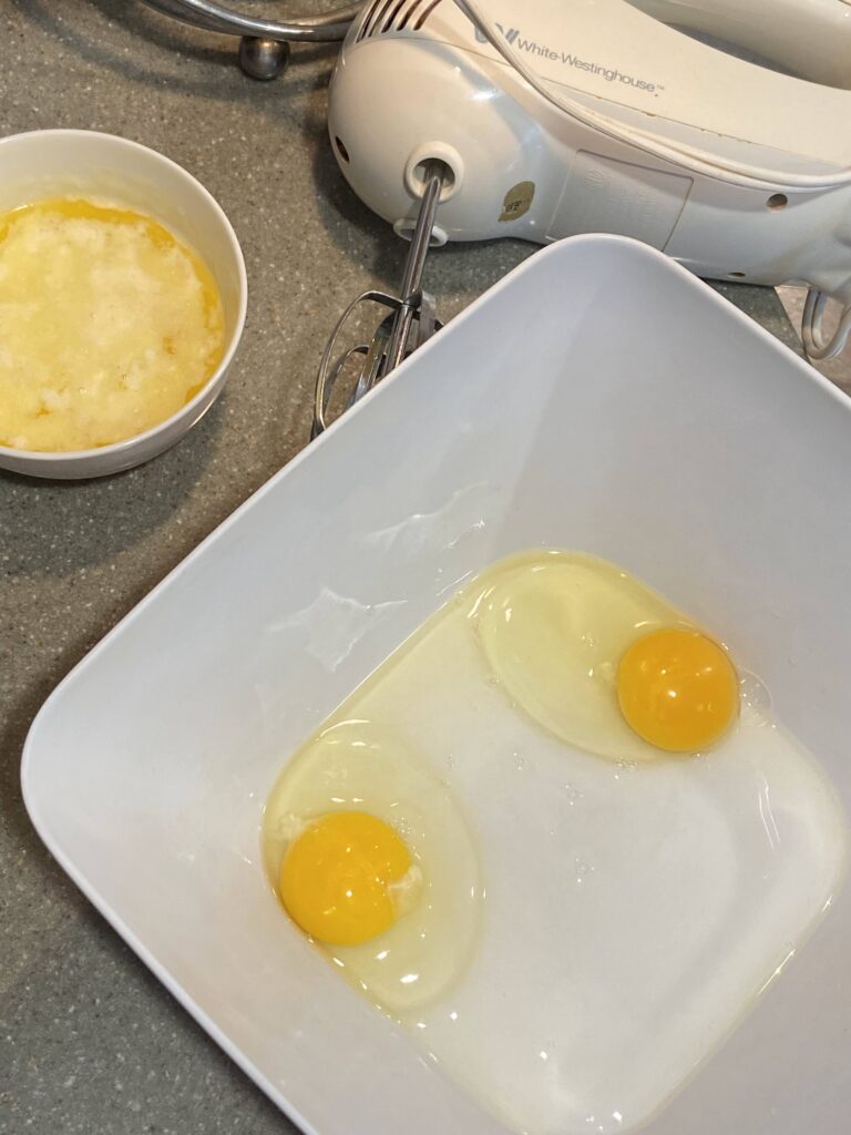 crack eggs in bowl