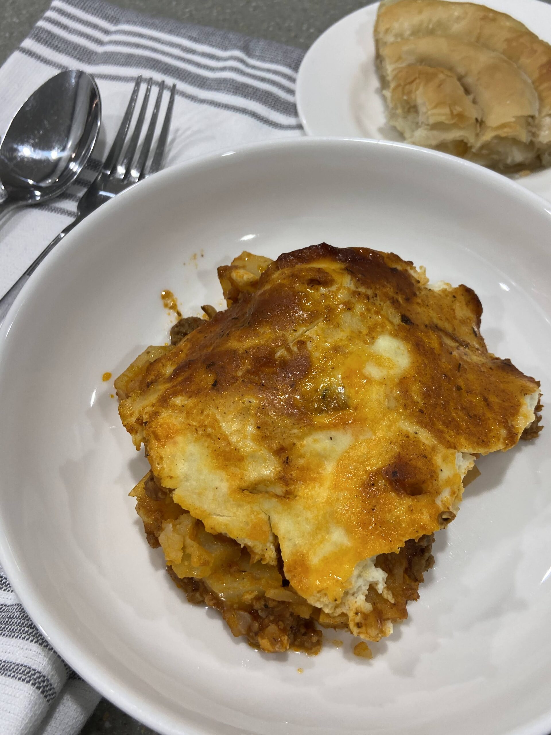 easy moussaka ground beef and potato recipe Greek Moussaka 4 ingredients Bulgarian musaka