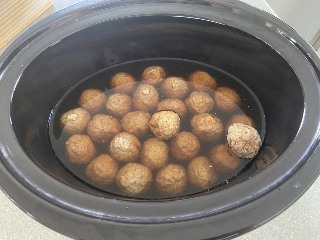 frozen meatballs in slow cooker crock pot