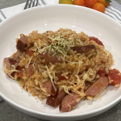 rice and kielbasa sausage and rice bake