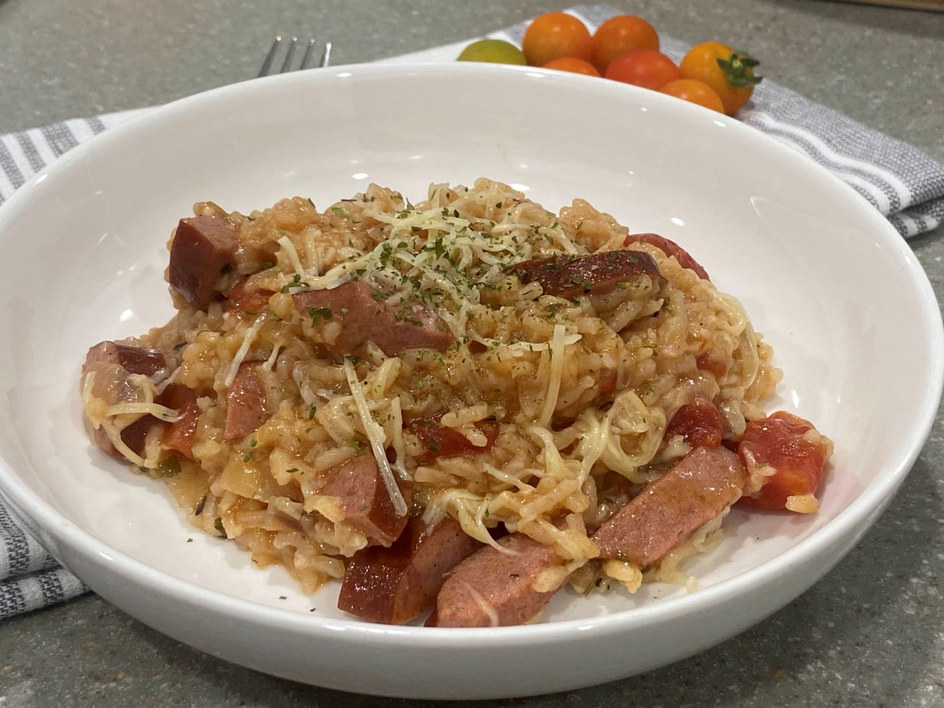 rice and kielbasa
sausage and rice bake